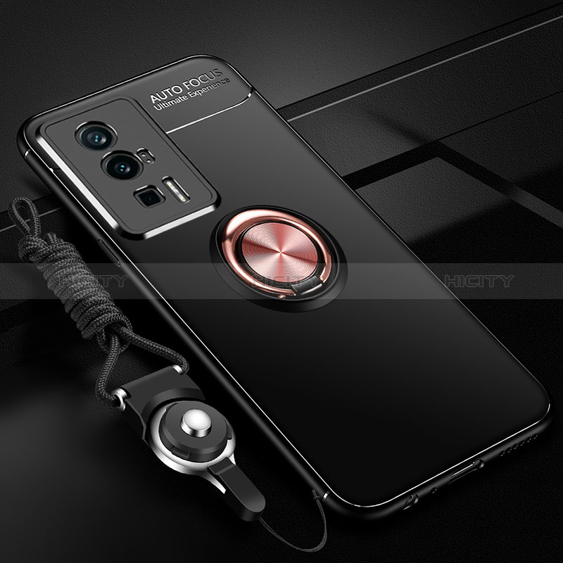 Custodia Silicone Ultra Sottile Morbida Cover con Magnetico Anello Supporto SD3 per Xiaomi Poco F5 Pro 5G