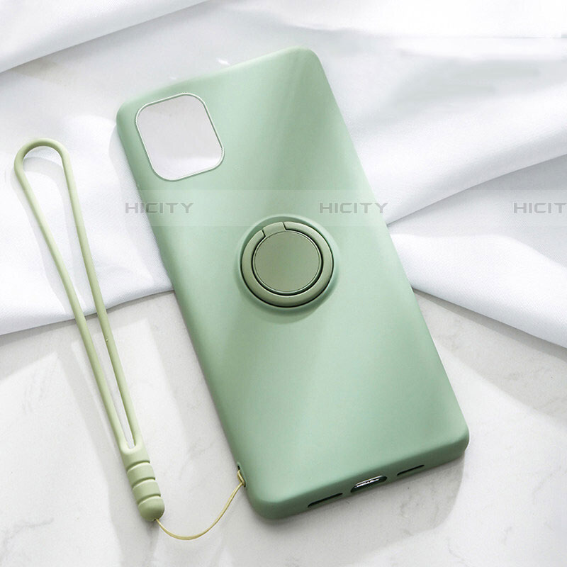 Custodia Silicone Ultra Sottile Morbida Cover con Magnetico Anello Supporto T01 per Apple iPhone 11 Verde