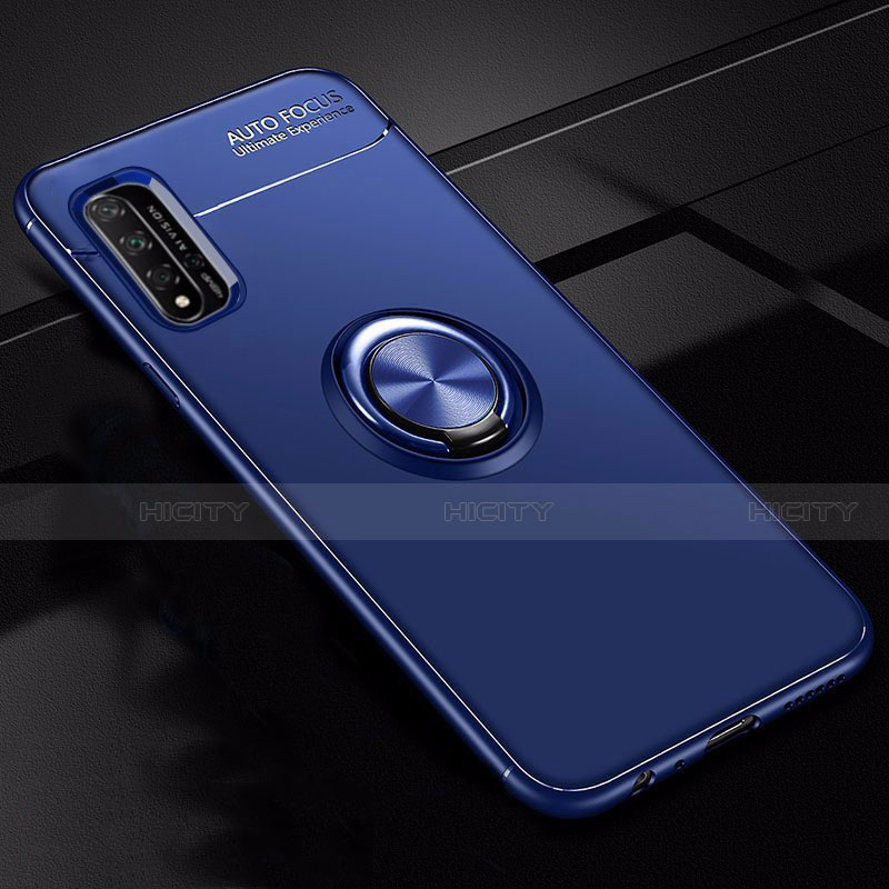 Custodia Silicone Ultra Sottile Morbida Cover con Magnetico Anello Supporto T01 per Huawei Honor 20