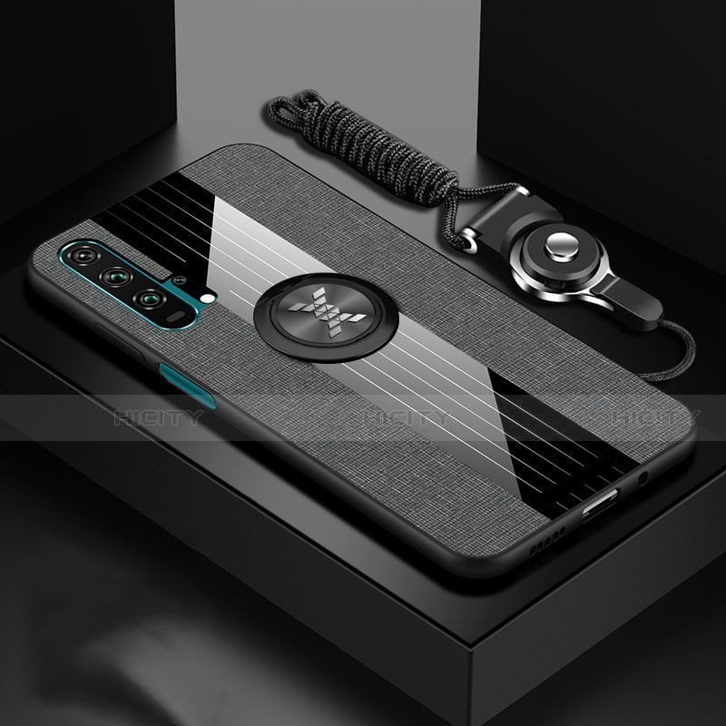 Custodia Silicone Ultra Sottile Morbida Cover con Magnetico Anello Supporto T01 per Huawei Honor 20 Pro