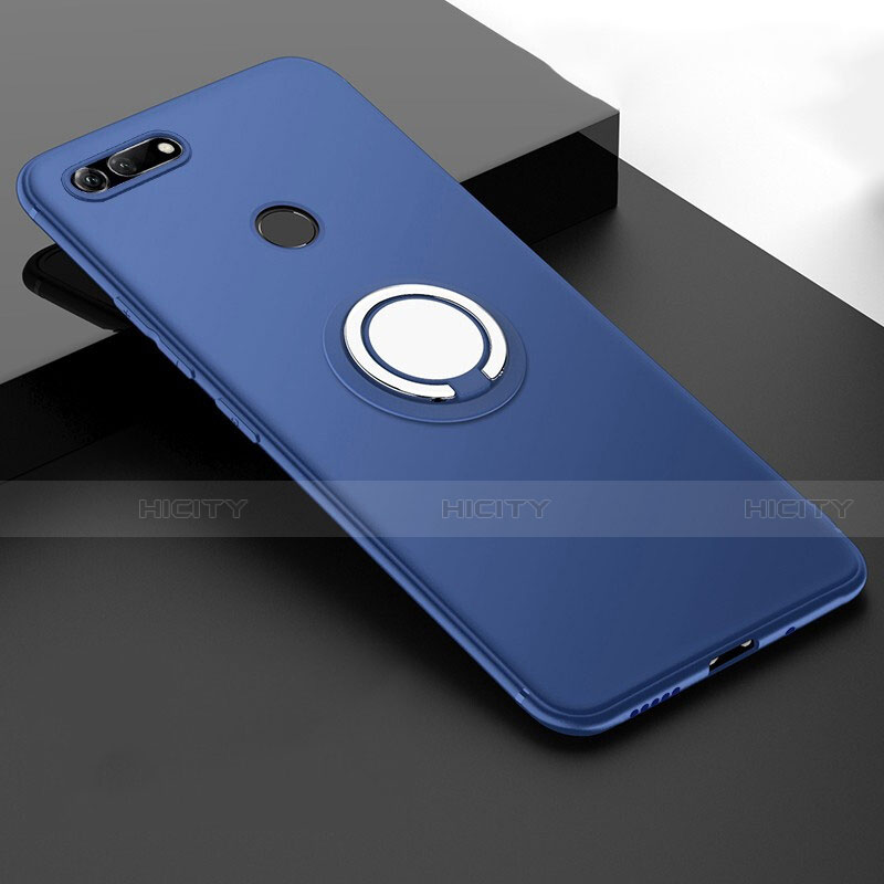 Custodia Silicone Ultra Sottile Morbida Cover con Magnetico Anello Supporto T01 per Huawei Honor View 20