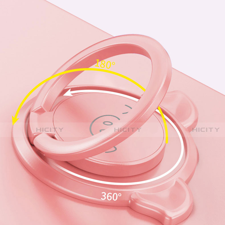Custodia Silicone Ultra Sottile Morbida Cover con Magnetico Anello Supporto T01 per Huawei Honor X10 5G