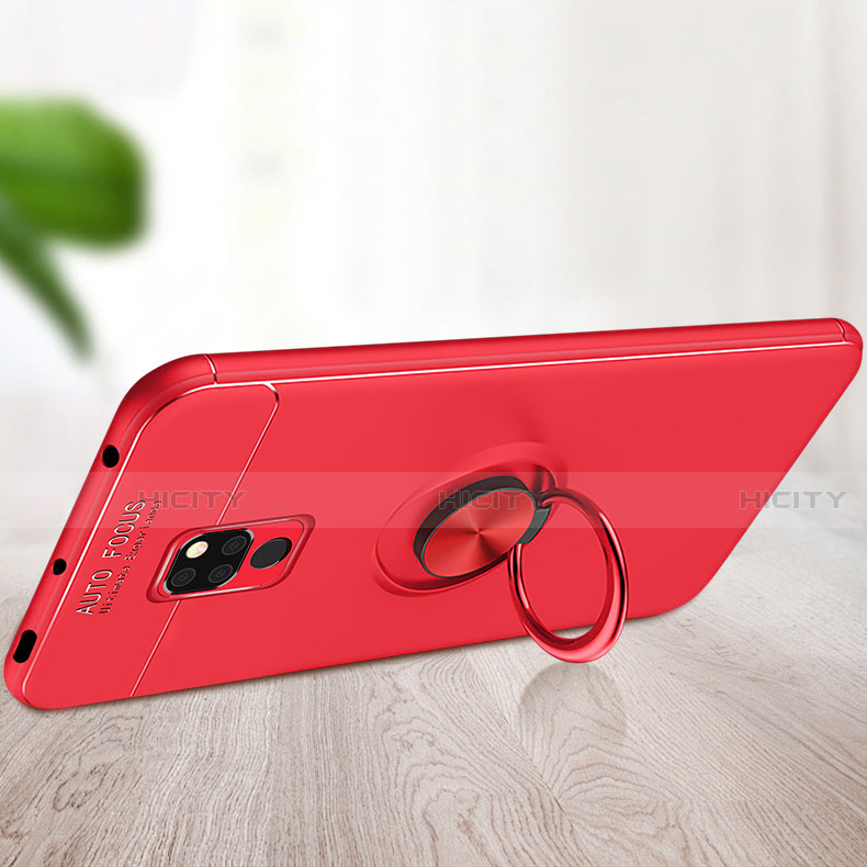 Custodia Silicone Ultra Sottile Morbida Cover con Magnetico Anello Supporto T01 per Huawei Mate 20 X 5G