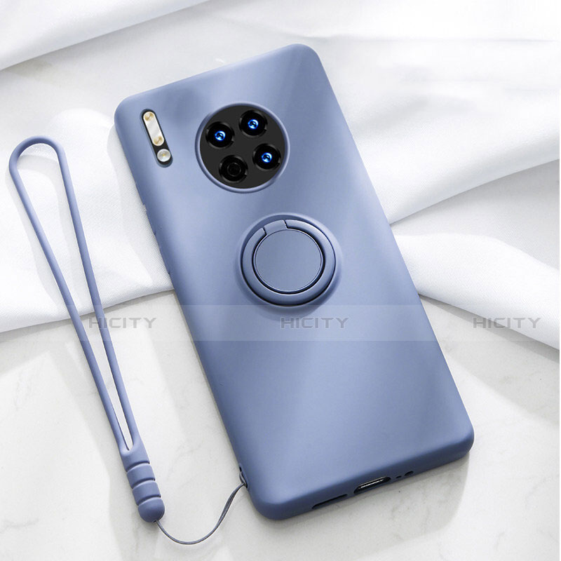 Custodia Silicone Ultra Sottile Morbida Cover con Magnetico Anello Supporto T01 per Huawei Mate 30 Pro