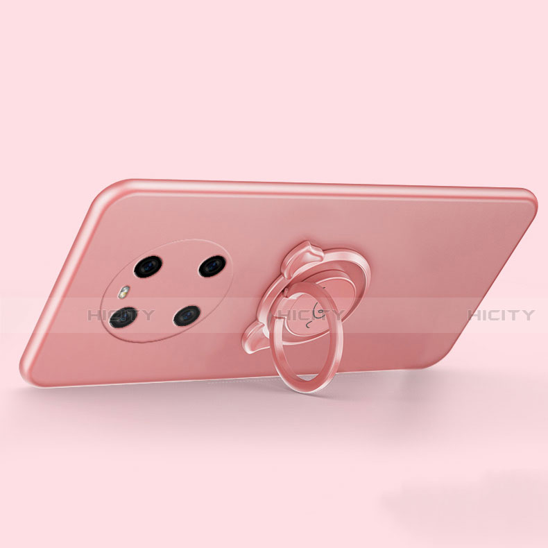 Custodia Silicone Ultra Sottile Morbida Cover con Magnetico Anello Supporto T01 per Huawei Mate 40