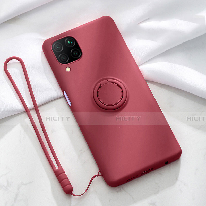 Custodia Silicone Ultra Sottile Morbida Cover con Magnetico Anello Supporto T01 per Huawei Nova 7i Rosso Rosa