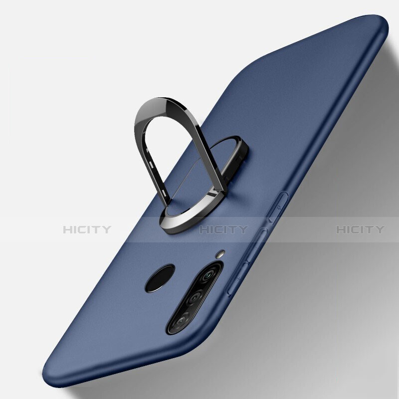 Custodia Silicone Ultra Sottile Morbida Cover con Magnetico Anello Supporto T01 per Huawei P30 Lite XL Blu