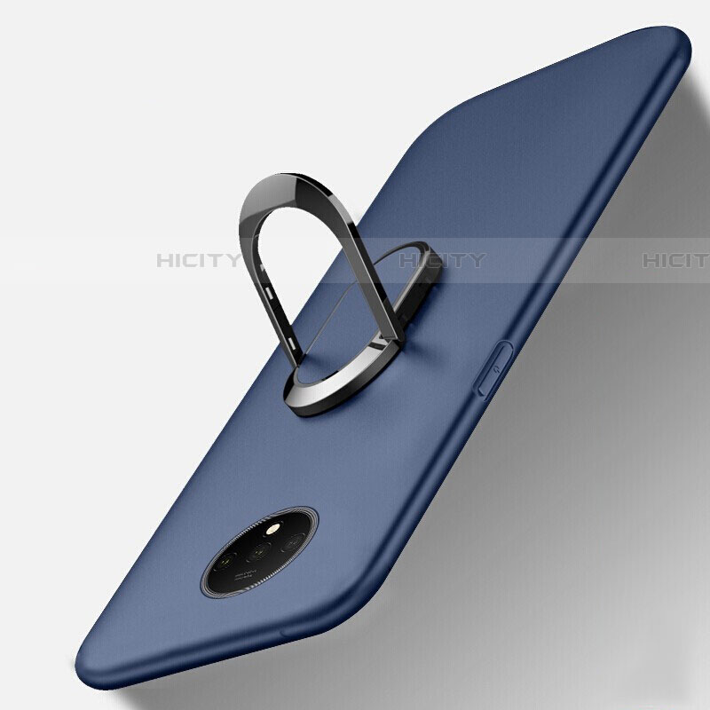 Custodia Silicone Ultra Sottile Morbida Cover con Magnetico Anello Supporto T01 per OnePlus 7T Blu
