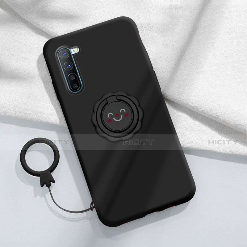 Custodia Silicone Ultra Sottile Morbida Cover con Magnetico Anello Supporto T01 per Oppo A91