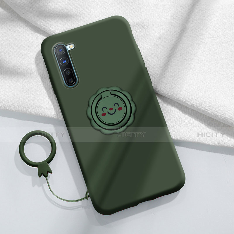 Custodia Silicone Ultra Sottile Morbida Cover con Magnetico Anello Supporto T01 per Oppo A91