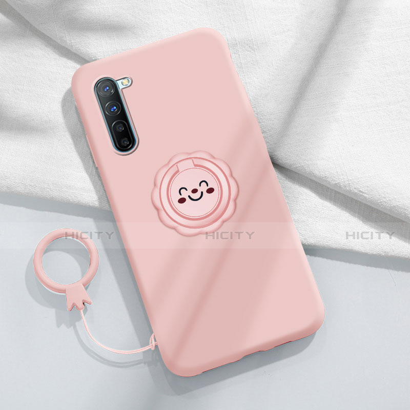 Custodia Silicone Ultra Sottile Morbida Cover con Magnetico Anello Supporto T01 per Oppo K7 5G