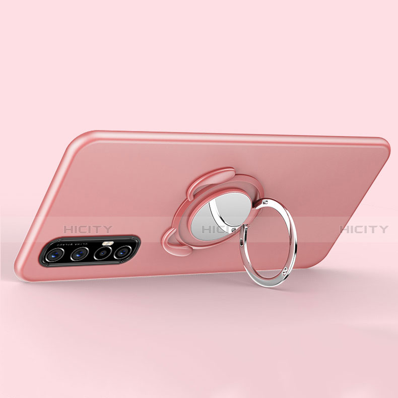 Custodia Silicone Ultra Sottile Morbida Cover con Magnetico Anello Supporto T01 per Oppo Reno3 Pro