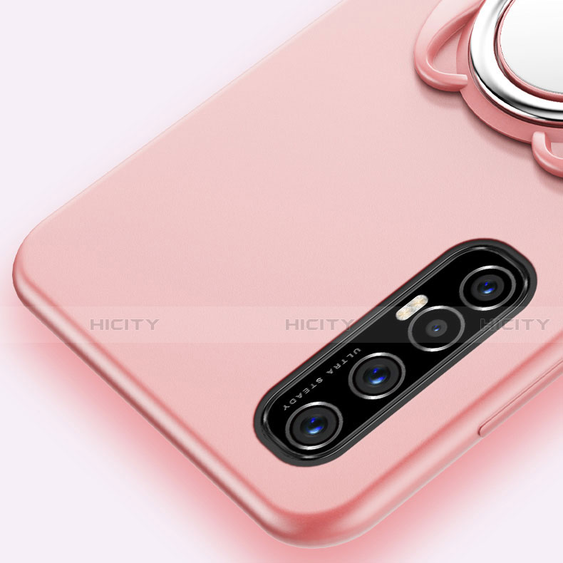 Custodia Silicone Ultra Sottile Morbida Cover con Magnetico Anello Supporto T01 per Oppo Reno3 Pro