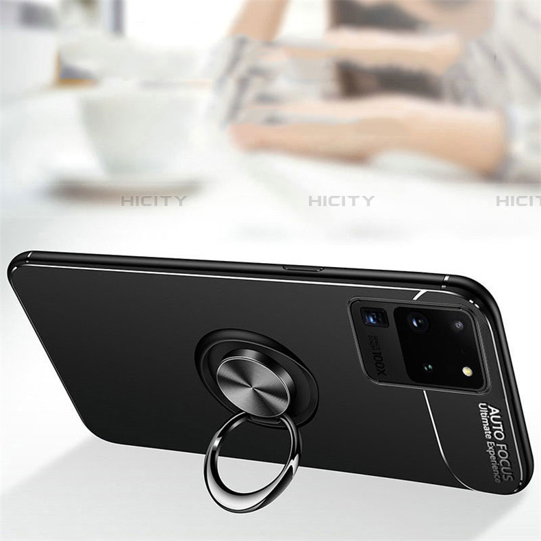 Custodia Silicone Ultra Sottile Morbida Cover con Magnetico Anello Supporto T01 per Samsung Galaxy S20 Ultra 5G