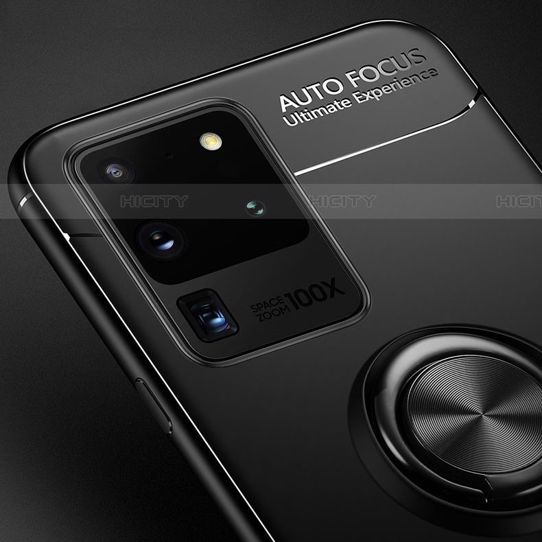 Custodia Silicone Ultra Sottile Morbida Cover con Magnetico Anello Supporto T01 per Samsung Galaxy S20 Ultra