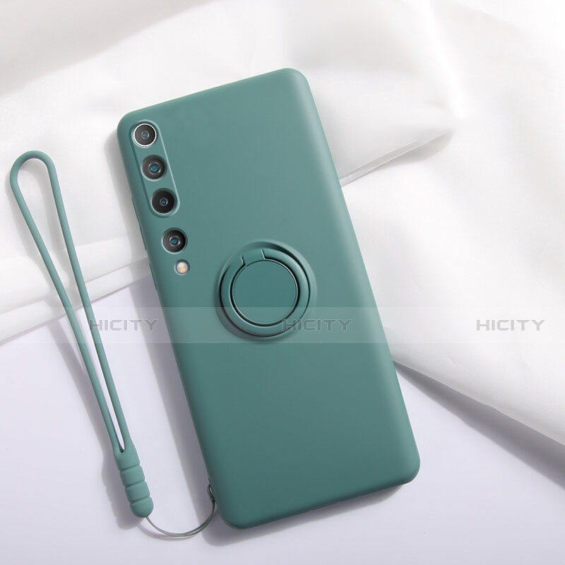 Custodia Silicone Ultra Sottile Morbida Cover con Magnetico Anello Supporto T01 per Xiaomi Mi 10