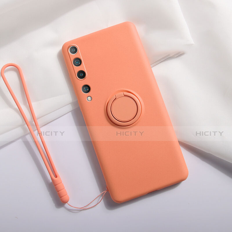 Custodia Silicone Ultra Sottile Morbida Cover con Magnetico Anello Supporto T01 per Xiaomi Mi 10