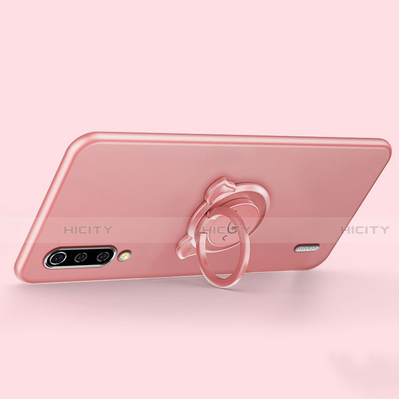 Custodia Silicone Ultra Sottile Morbida Cover con Magnetico Anello Supporto T01 per Xiaomi Mi A3