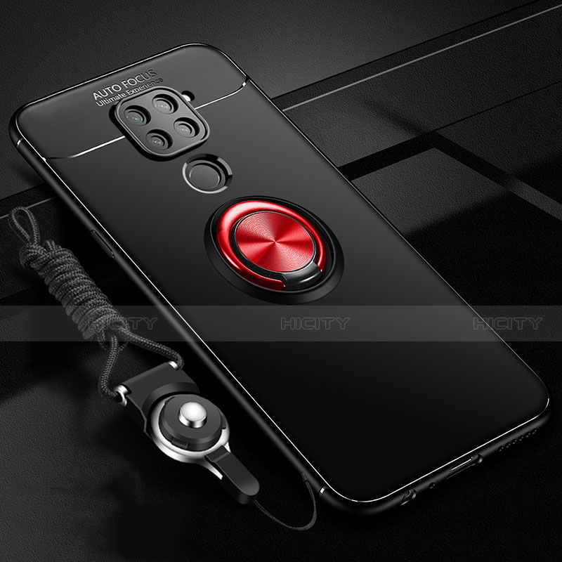 Custodia Silicone Ultra Sottile Morbida Cover con Magnetico Anello Supporto T01 per Xiaomi Redmi Note 9