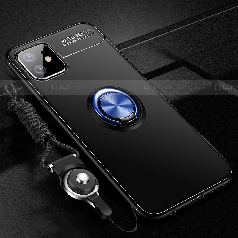 Custodia Silicone Ultra Sottile Morbida Cover con Magnetico Anello Supporto T02 per Apple iPhone 11