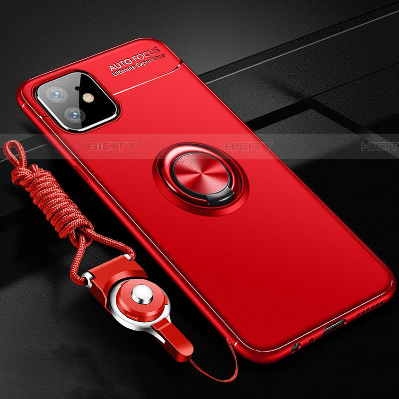 Custodia Silicone Ultra Sottile Morbida Cover con Magnetico Anello Supporto T02 per Apple iPhone 11