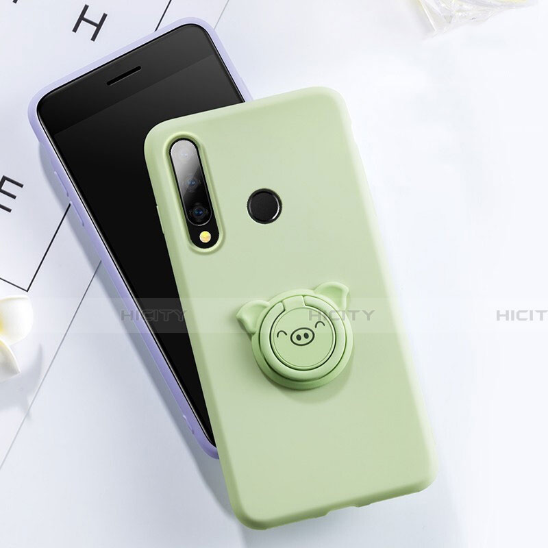 Custodia Silicone Ultra Sottile Morbida Cover con Magnetico Anello Supporto T02 per Huawei Honor 20E