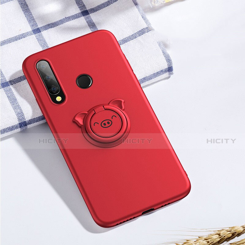 Custodia Silicone Ultra Sottile Morbida Cover con Magnetico Anello Supporto T02 per Huawei Honor 20i