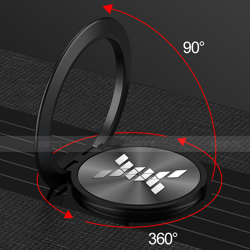 Custodia Silicone Ultra Sottile Morbida Cover con Magnetico Anello Supporto T02 per Huawei P20