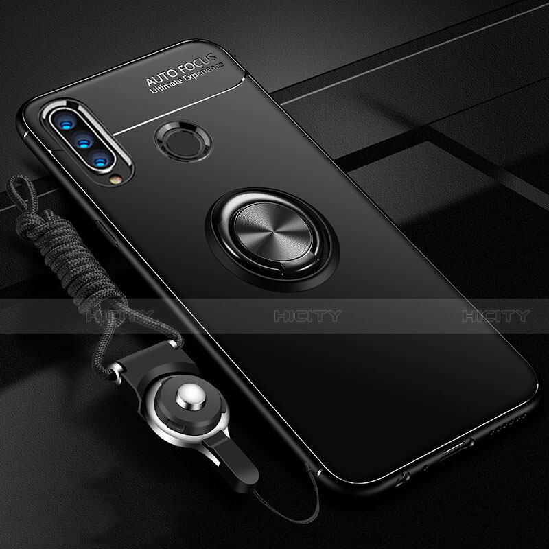 Custodia Silicone Ultra Sottile Morbida Cover con Magnetico Anello Supporto T02 per Huawei P30 Lite XL