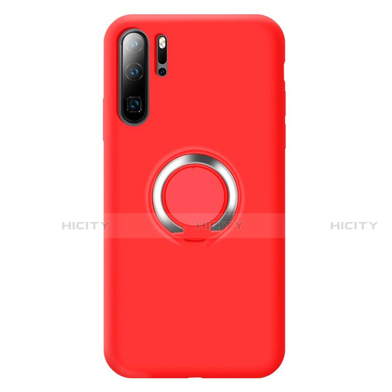 Custodia Silicone Ultra Sottile Morbida Cover con Magnetico Anello Supporto T02 per Huawei P30 Pro New Edition