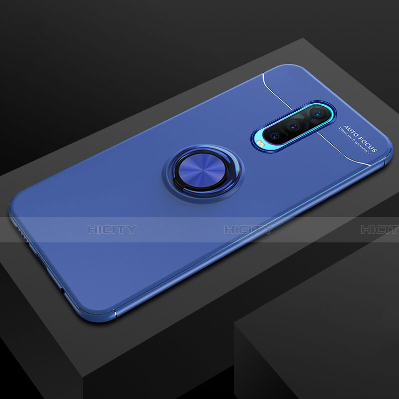 Custodia Silicone Ultra Sottile Morbida Cover con Magnetico Anello Supporto T02 per Oppo R17 Pro