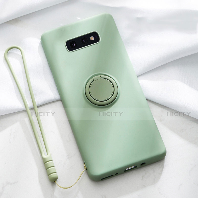 Custodia Silicone Ultra Sottile Morbida Cover con Magnetico Anello Supporto T02 per Samsung Galaxy S10e