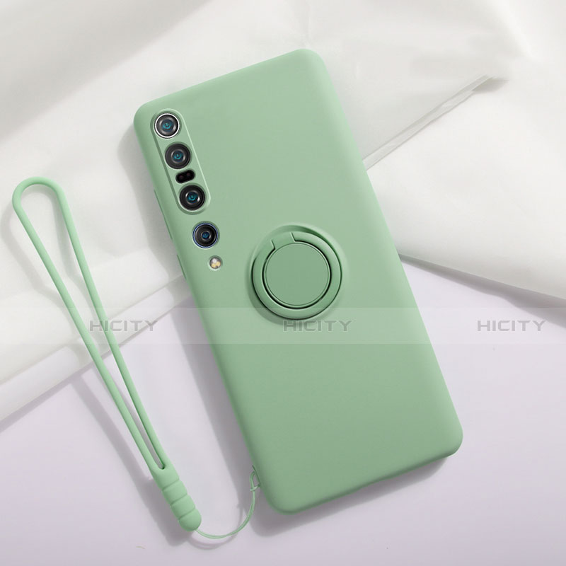 Custodia Silicone Ultra Sottile Morbida Cover con Magnetico Anello Supporto T02 per Xiaomi Mi 10 Pro