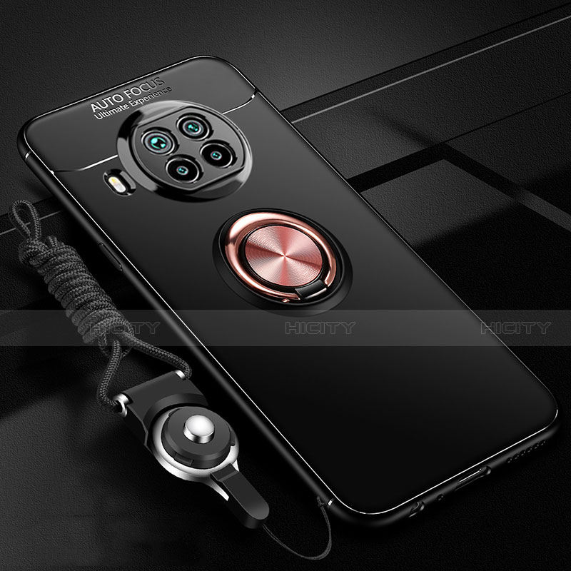 Custodia Silicone Ultra Sottile Morbida Cover con Magnetico Anello Supporto T02 per Xiaomi Mi 10T Lite 5G Oro e Nero