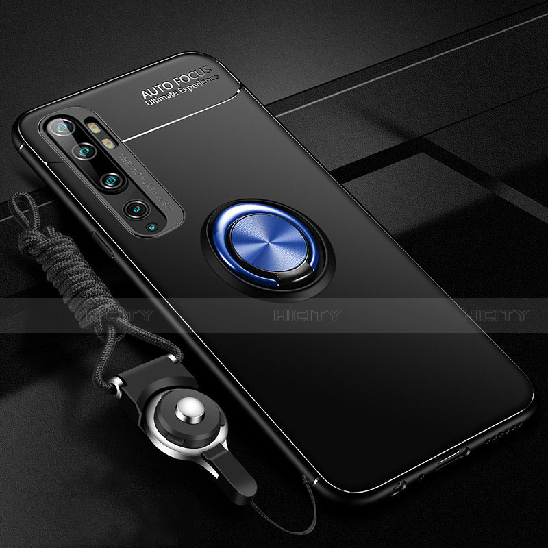 Custodia Silicone Ultra Sottile Morbida Cover con Magnetico Anello Supporto T02 per Xiaomi Mi Note 10