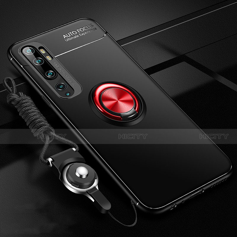 Custodia Silicone Ultra Sottile Morbida Cover con Magnetico Anello Supporto T02 per Xiaomi Mi Note 10 Pro