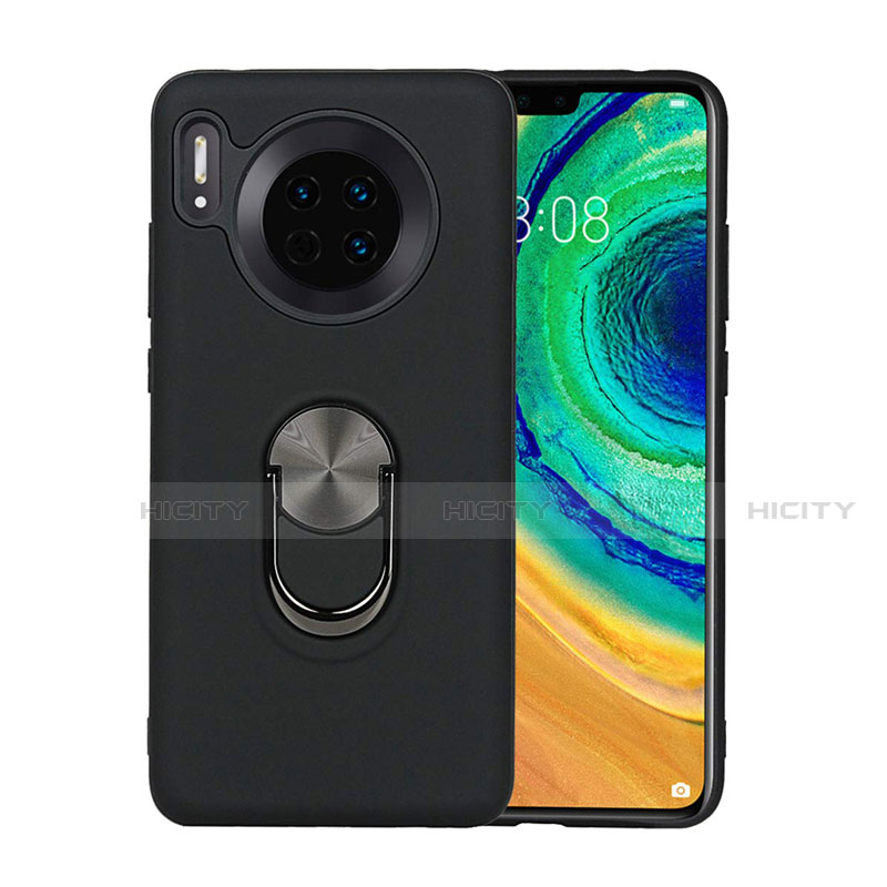 Custodia Silicone Ultra Sottile Morbida Cover con Magnetico Anello Supporto T03 per Huawei Mate 30 Pro 5G Nero