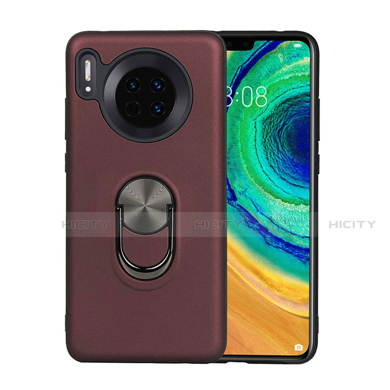 Custodia Silicone Ultra Sottile Morbida Cover con Magnetico Anello Supporto T03 per Huawei Mate 30 Pro Marrone