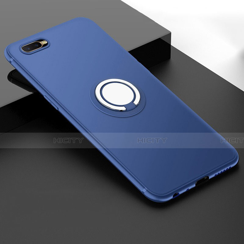 Custodia Silicone Ultra Sottile Morbida Cover con Magnetico Anello Supporto T03 per Oppo K1