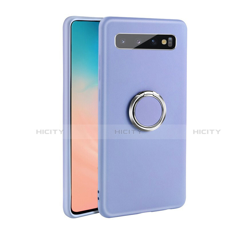 Custodia Silicone Ultra Sottile Morbida Cover con Magnetico Anello Supporto T03 per Samsung Galaxy S10 5G