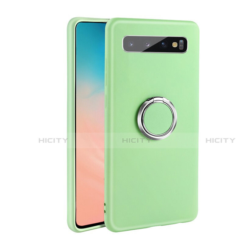 Custodia Silicone Ultra Sottile Morbida Cover con Magnetico Anello Supporto T03 per Samsung Galaxy S10 5G