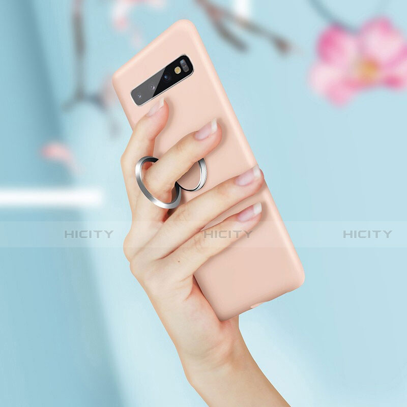 Custodia Silicone Ultra Sottile Morbida Cover con Magnetico Anello Supporto T03 per Samsung Galaxy S10