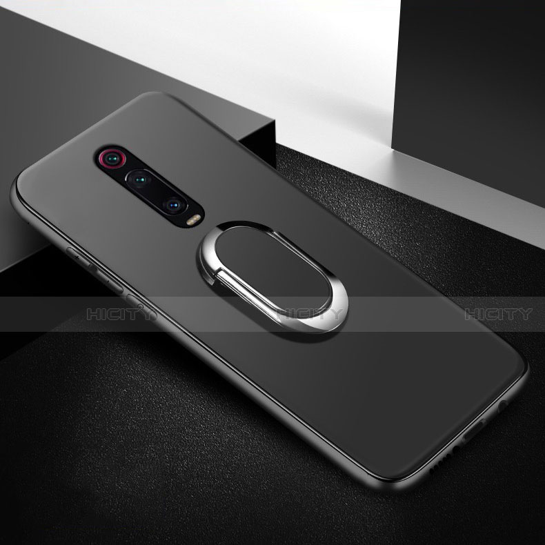 Custodia Silicone Ultra Sottile Morbida Cover con Magnetico Anello Supporto T03 per Xiaomi Mi 9T