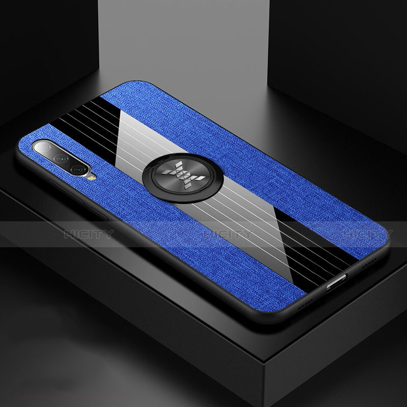Custodia Silicone Ultra Sottile Morbida Cover con Magnetico Anello Supporto T03 per Xiaomi Mi A3