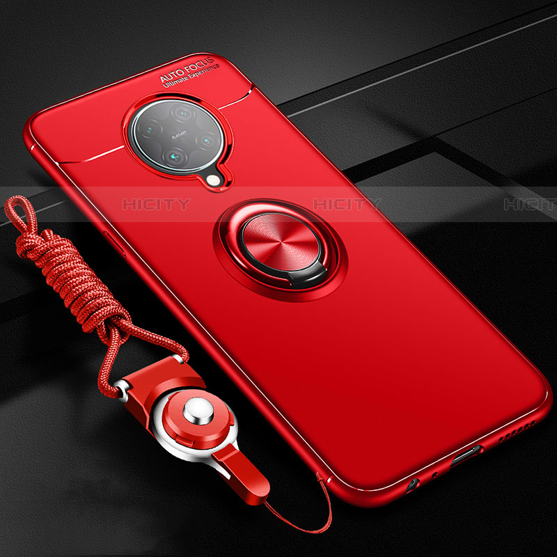 Custodia Silicone Ultra Sottile Morbida Cover con Magnetico Anello Supporto T03 per Xiaomi Redmi K30 Pro 5G