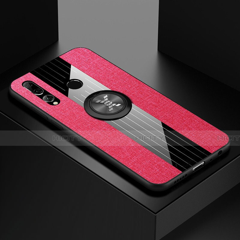 Custodia Silicone Ultra Sottile Morbida Cover con Magnetico Anello Supporto T04 per Huawei Honor 20E Rosso