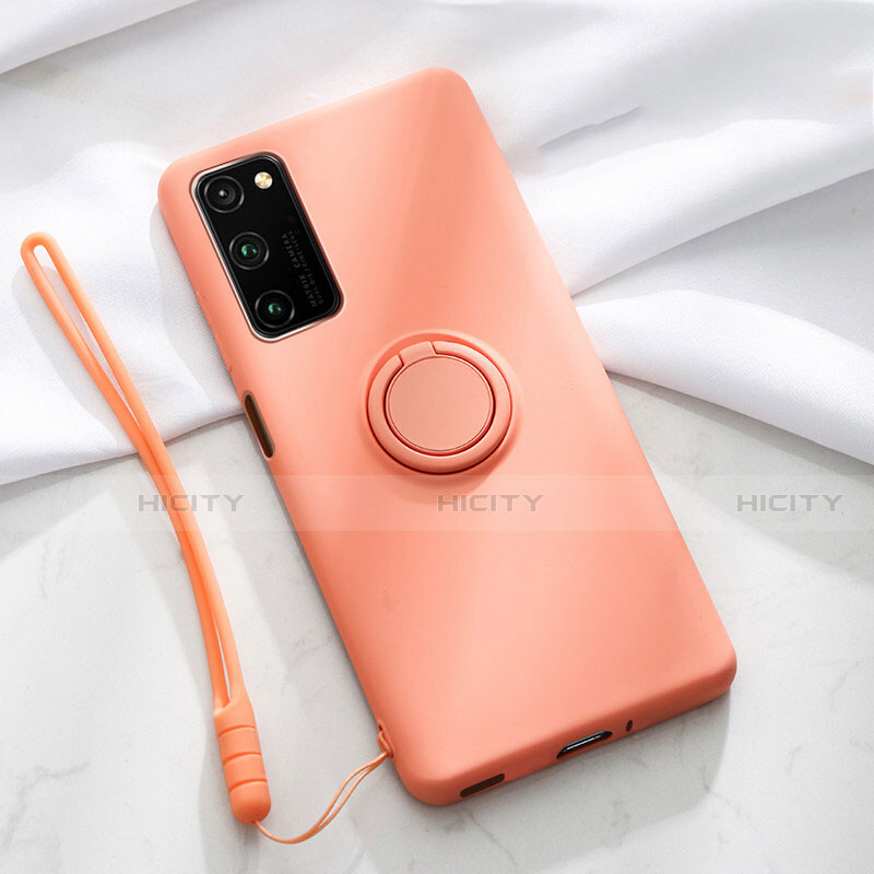 Custodia Silicone Ultra Sottile Morbida Cover con Magnetico Anello Supporto T04 per Huawei Honor V30 5G