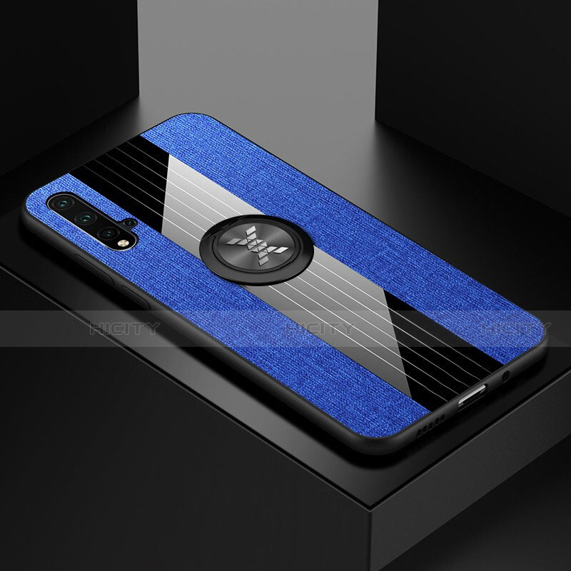 Custodia Silicone Ultra Sottile Morbida Cover con Magnetico Anello Supporto T04 per Huawei Nova 5 Pro