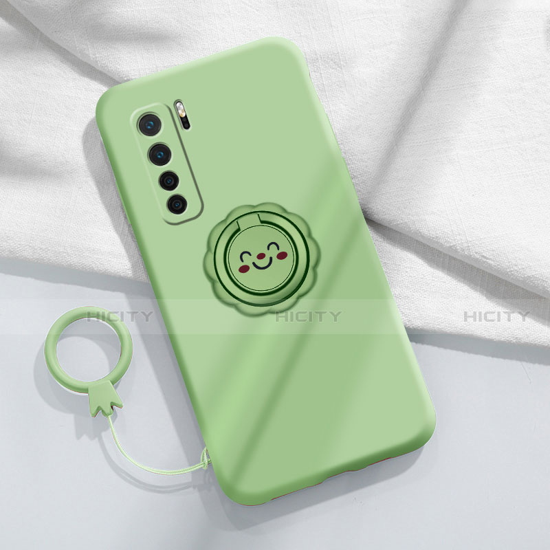 Custodia Silicone Ultra Sottile Morbida Cover con Magnetico Anello Supporto T04 per Huawei Nova 7 SE 5G