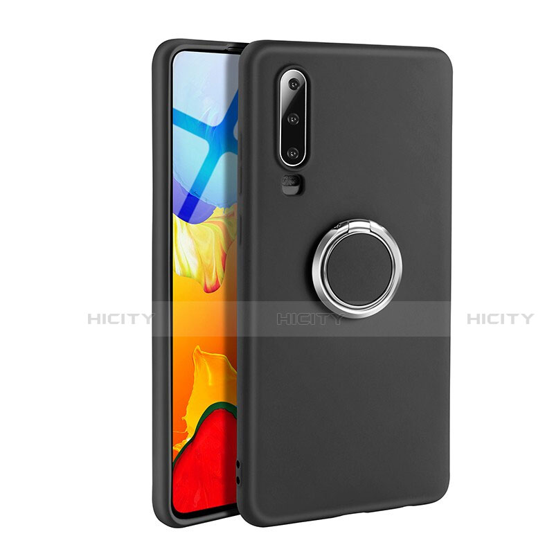 Custodia Silicone Ultra Sottile Morbida Cover con Magnetico Anello Supporto T04 per Huawei P30